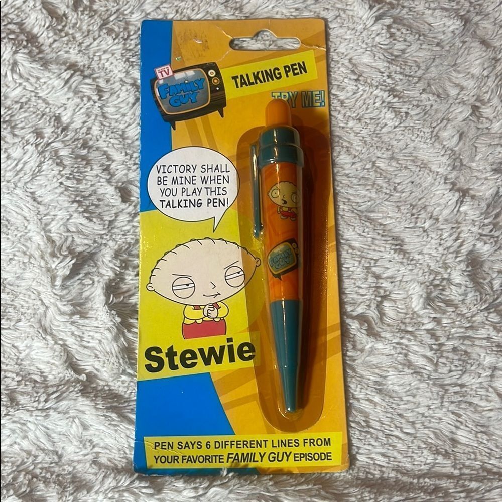 Stewie Talking Pen - Orange and Blue new 2006
